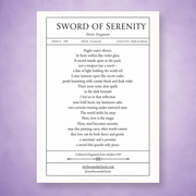 Sword of Serenity Art Print – Fantasy Art with Poetry