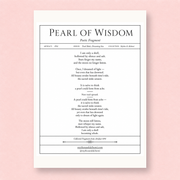 Pearl of Wisdom - Oyster Shell 10x10", 5x7" Art Print with Poem