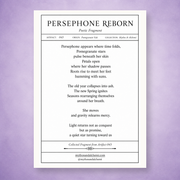 Persephone Reborn Goddess Art Print with Poem