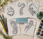 The Dreaming Sea : Collectible Art Coloring Pack : Ocean Coloring Pages : Adult Coloring