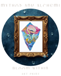 Bloom Within Art Print - 5x7 Botanical Crystal Poppy Art