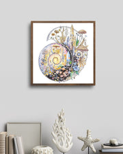 10x10 Ammonite Fine Art Print, Transformational Art, Fantasy Art, Fossil Painting, Crystal Painting, Archival Print