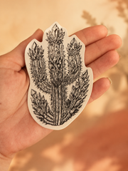 Crystal Cactus Sticker – 4" Mystical Desert Crystal Vinyl Decal