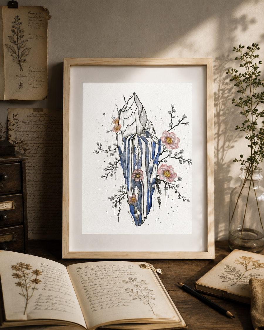 Tales of Becoming Crystal Waterfall Art Print