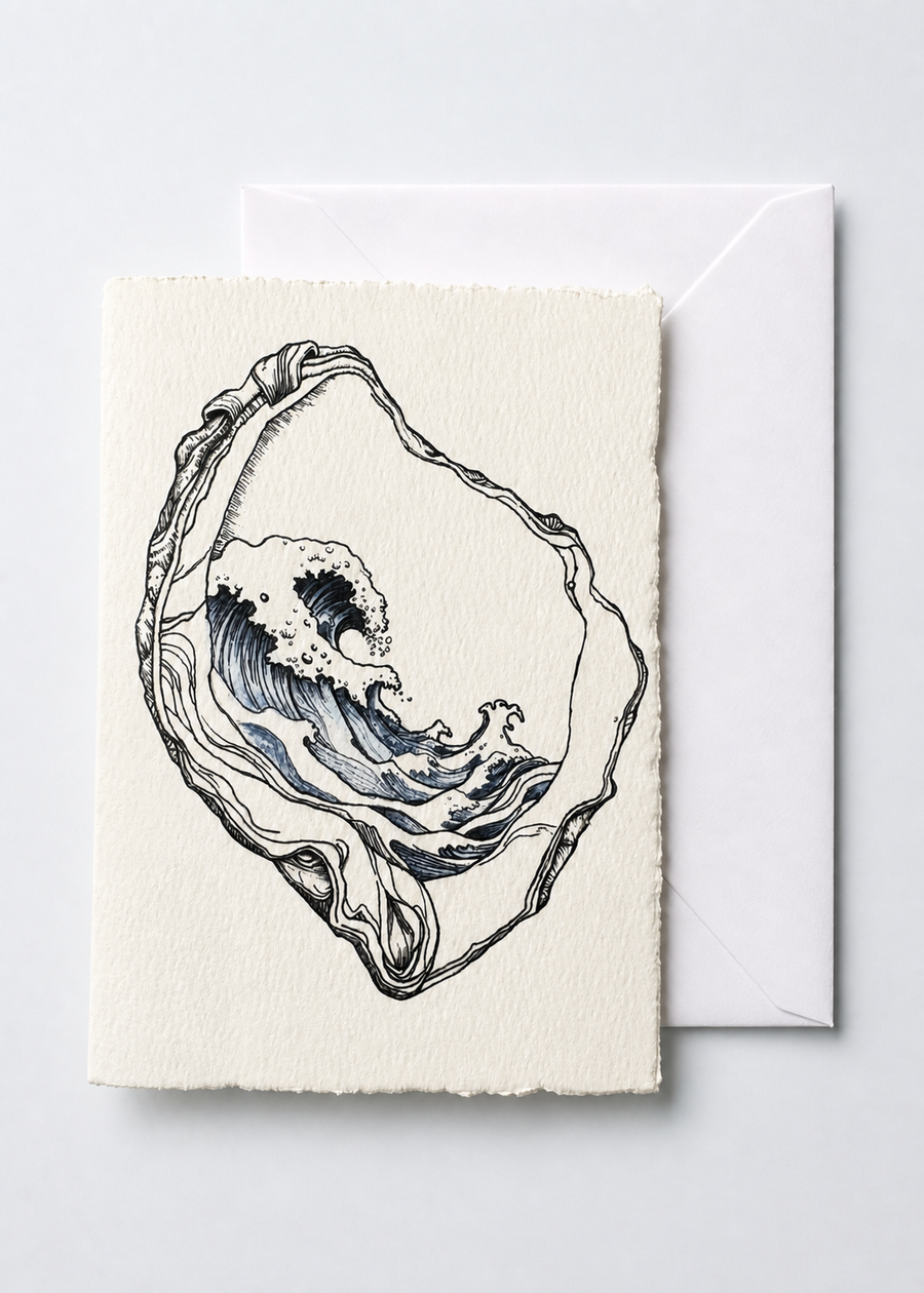 The Great Wave Oyster Art Greeting Card – 5x7