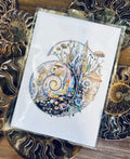 10x10 Ammonite Fine Art Print, Transformational Art, Fantasy Art, Fossil Painting, Crystal Painting, Archival Print