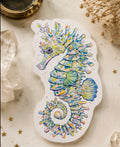 Seahorse Watercolor Ocean Life 4" Weatherproof Sticker
