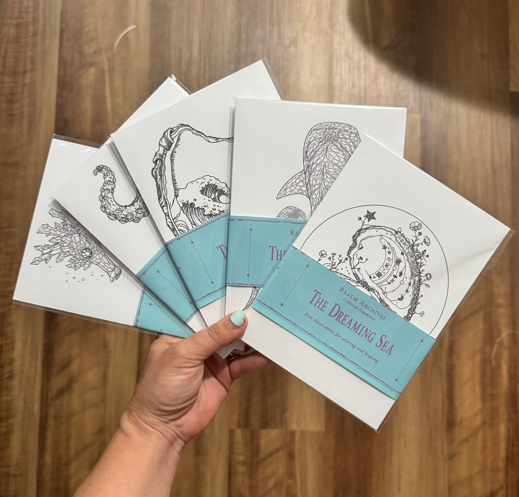 The Dreaming Sea : Collectible Art Coloring Pack : Ocean Coloring Pages : Adult Coloring