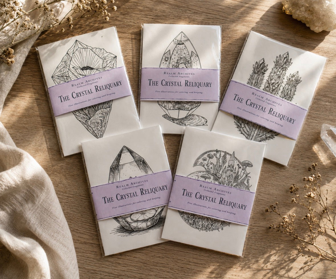 The Crystal Reliquary: Collectible Art Coloring Pack : Adult Coloring