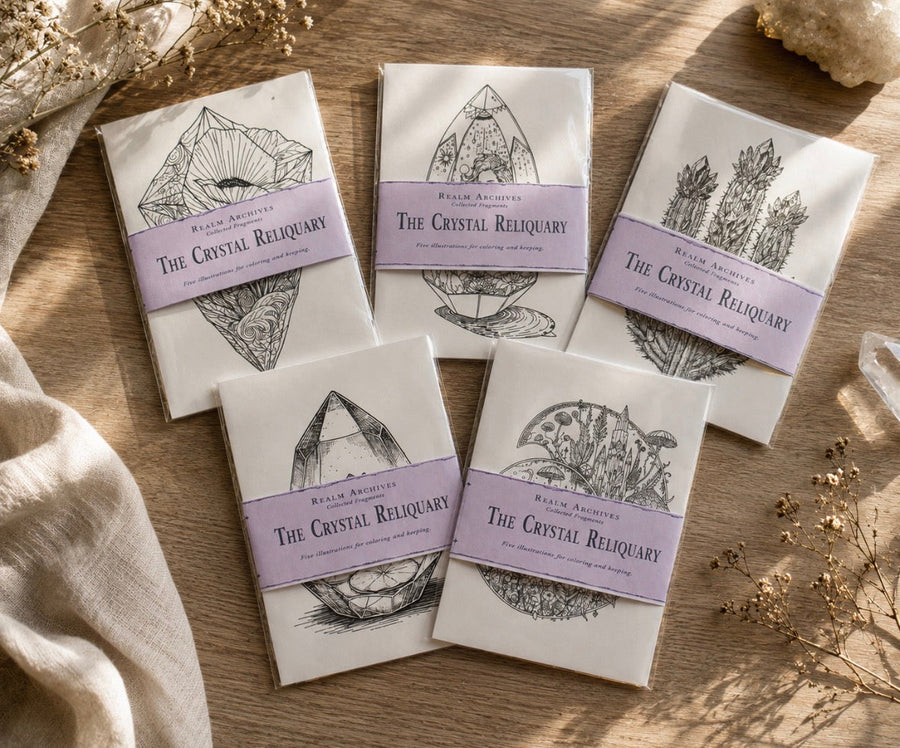 The Crystal Reliquary: Collectible Art Coloring Pack : Adult Coloring