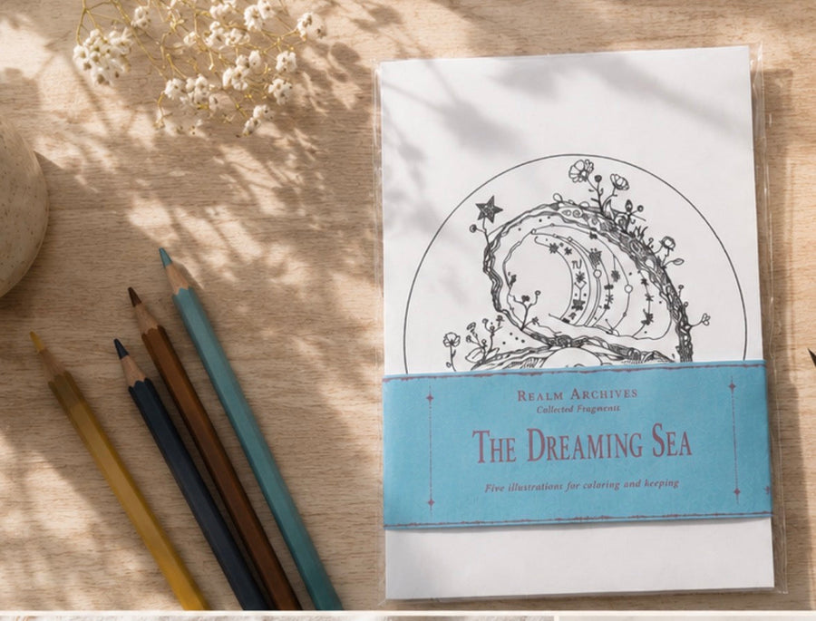 The Dreaming Sea : Collectible Art Coloring Pack : Ocean Coloring Pages : Adult Coloring
