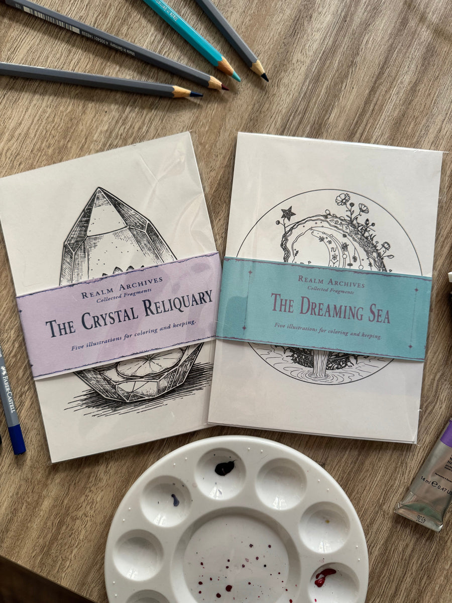 The Crystal Reliquary: Collectible Art Coloring Pack : Adult Coloring