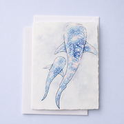 A Mouth Full of Stars 5x7 deckled-edge greeting card with white envelope on a soft pastel background
