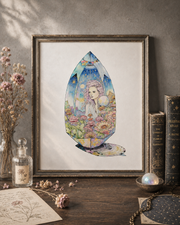Amarea - Keeper of Quartz Dreams Art Print – Fantasy Crystal Art with Poetry
