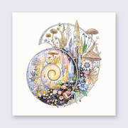10x10 Ammonite Fine Art Print, Transformational Art, Fantasy Art, Fossil Painting, Crystal Painting, Archival Print