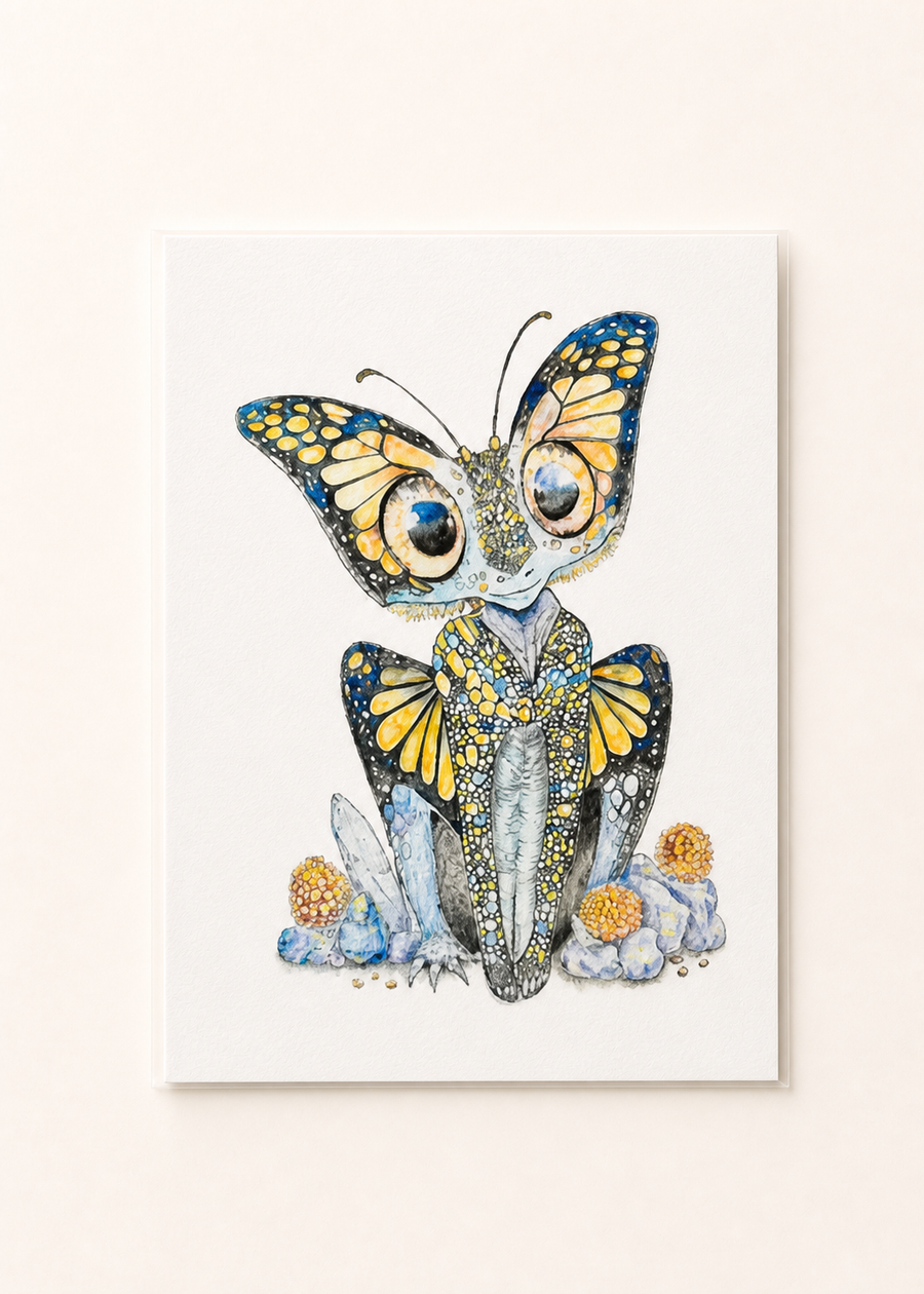 Auranthra - Fairycore Butterfly Art Print – Whimsical Fantasy Illustration Wall Decor