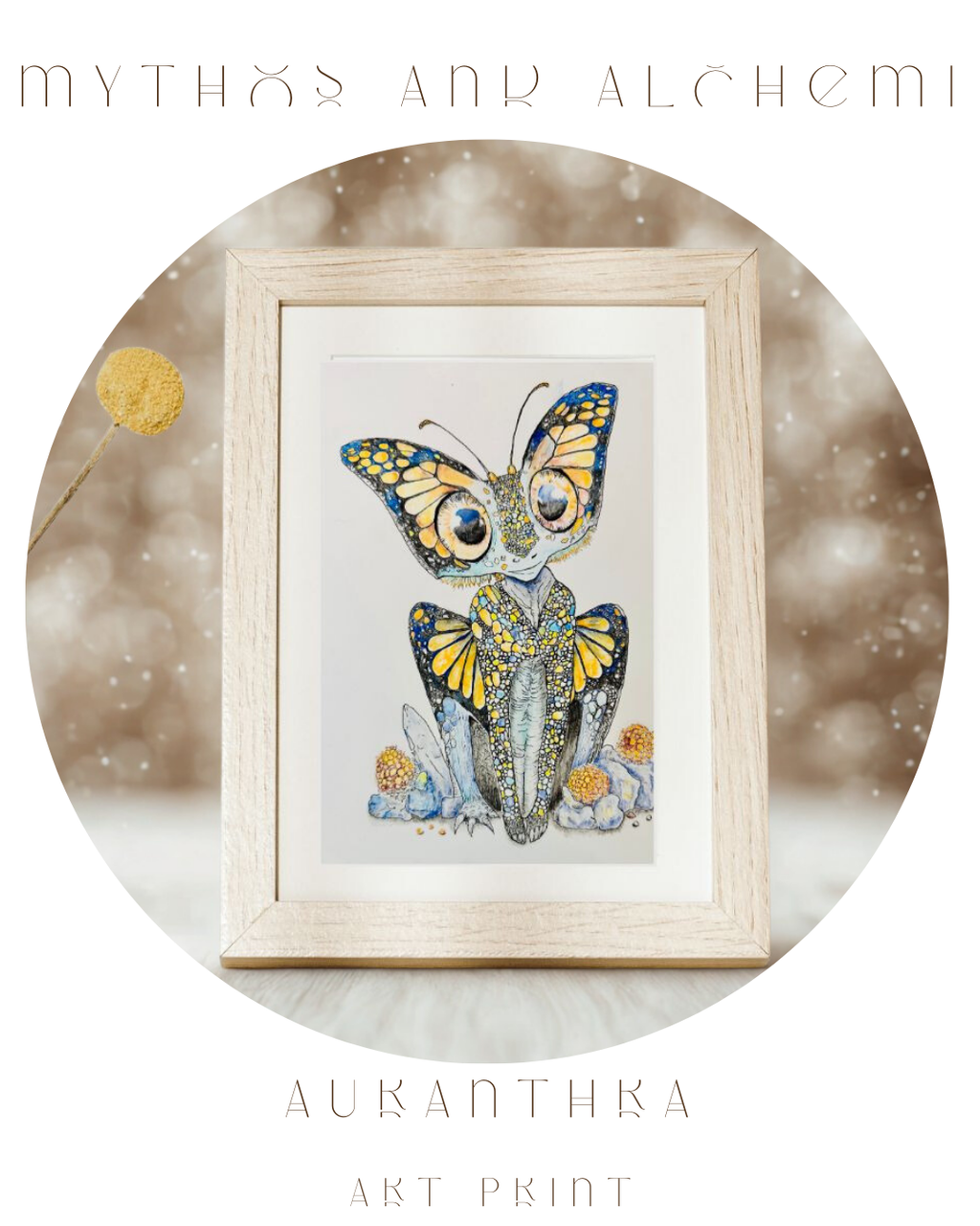 Auranthra - Fairycore Butterfly Art Print – Whimsical Fantasy Illustration Wall Decor