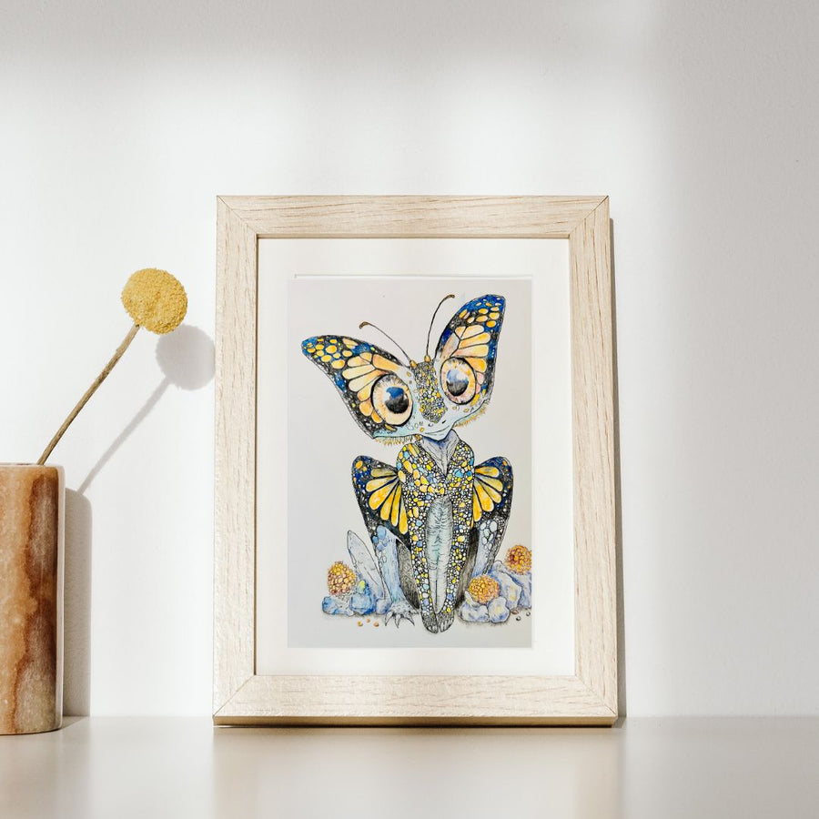 Auranthra - Fairycore Butterfly Art Print – Whimsical Fantasy Illustration Wall Decor