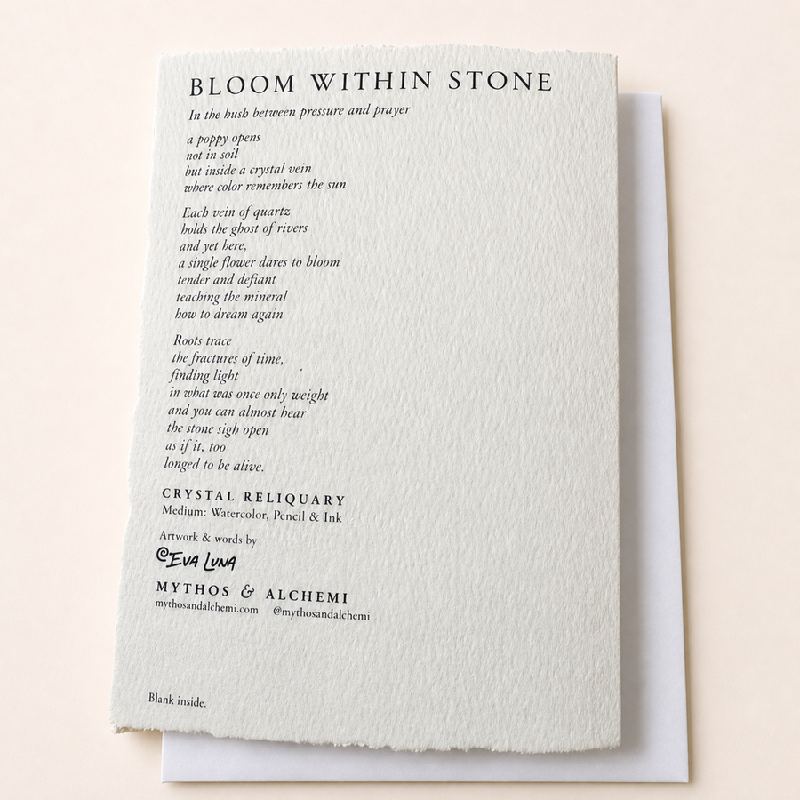 Bloom Within Stone Crystal Poppy Greeting Card – 5x7