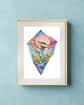 Bloom Within Art Print - 5x7 Botanical Crystal Poppy Art