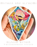 Bloom Within Sticker - Weatherproof Botanical Crystal Vinyl Bumper Sticker, Laptop Sticker,
