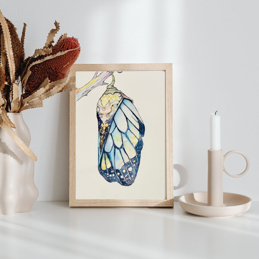 Chrysalis Art Print – Metamorphosis & New Beginnings Print | Butterfly Wall Decor