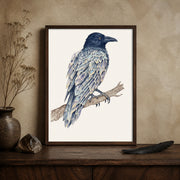 Feather & Stone Crystallized Raven Art Print or Sticker
