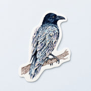 Feather & Stone Crystallized Raven 4" Weatherproof Sticker