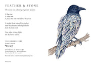 Feather & Stone Raven Art Greeting Card – 5x7