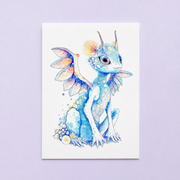 Luume - Fairycore Dragon Art Print – Whimsical Fantasy Illustration Wall Decor