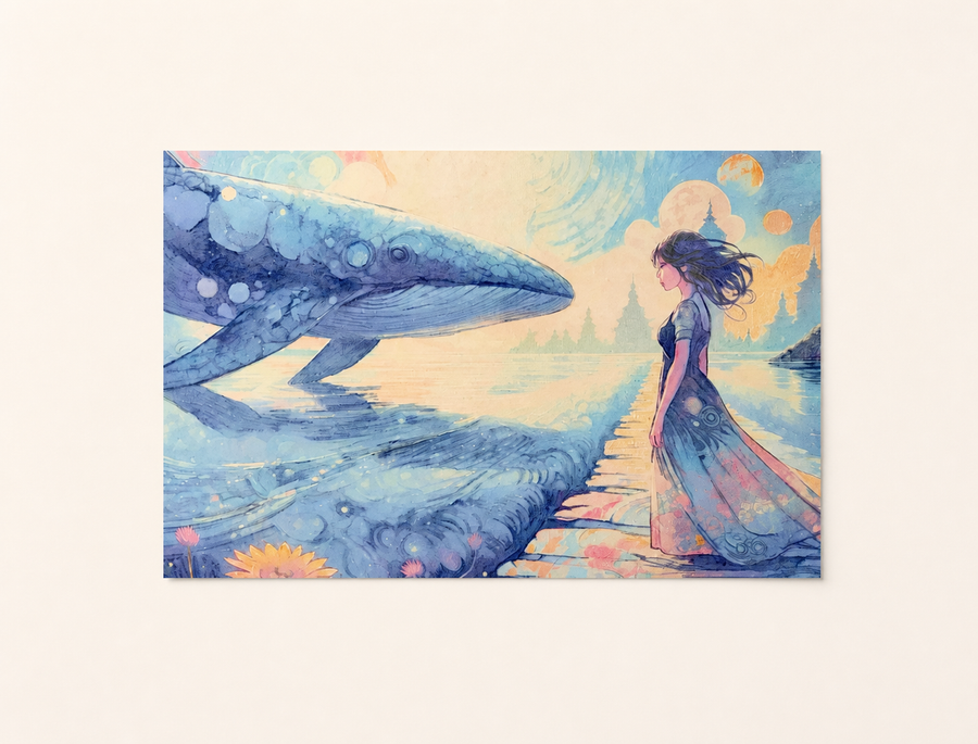 Oneirion – The Temple of Dreams | Whale Surrealism Archival Art Print