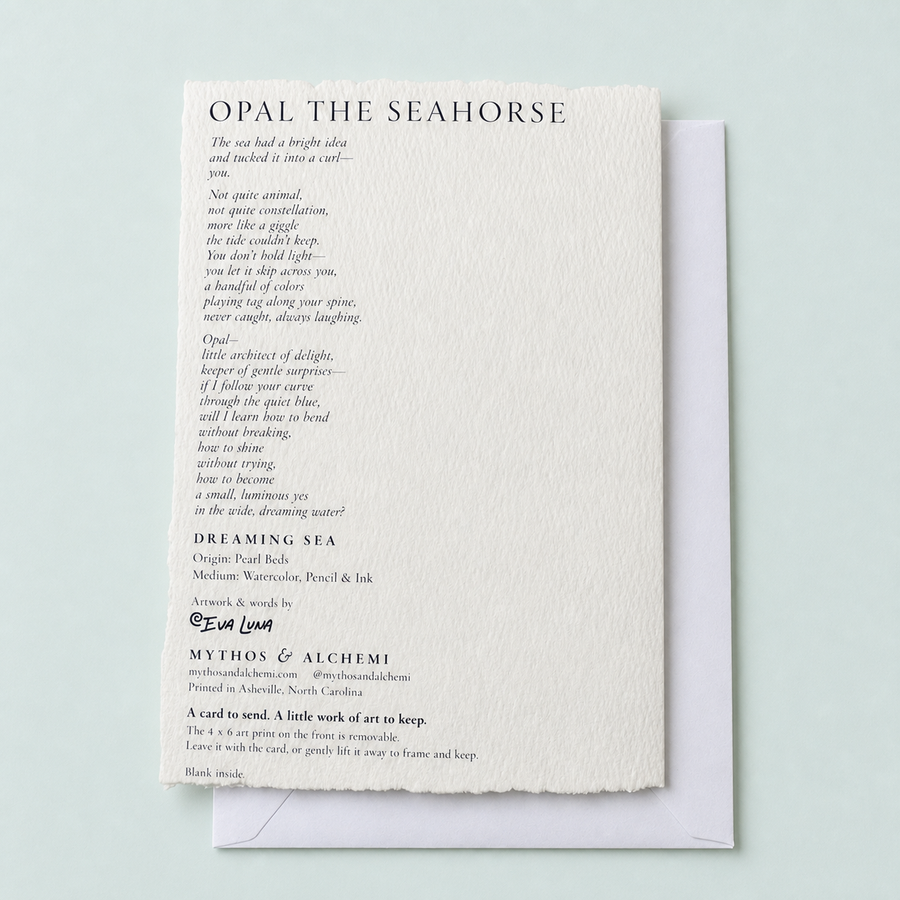 Opal the Seahorse Ocean Art Greeting Card – 5x7
