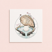 Pearl of Wisdom - Oyster Shell 10x10", 5x7" Art Print with Poem