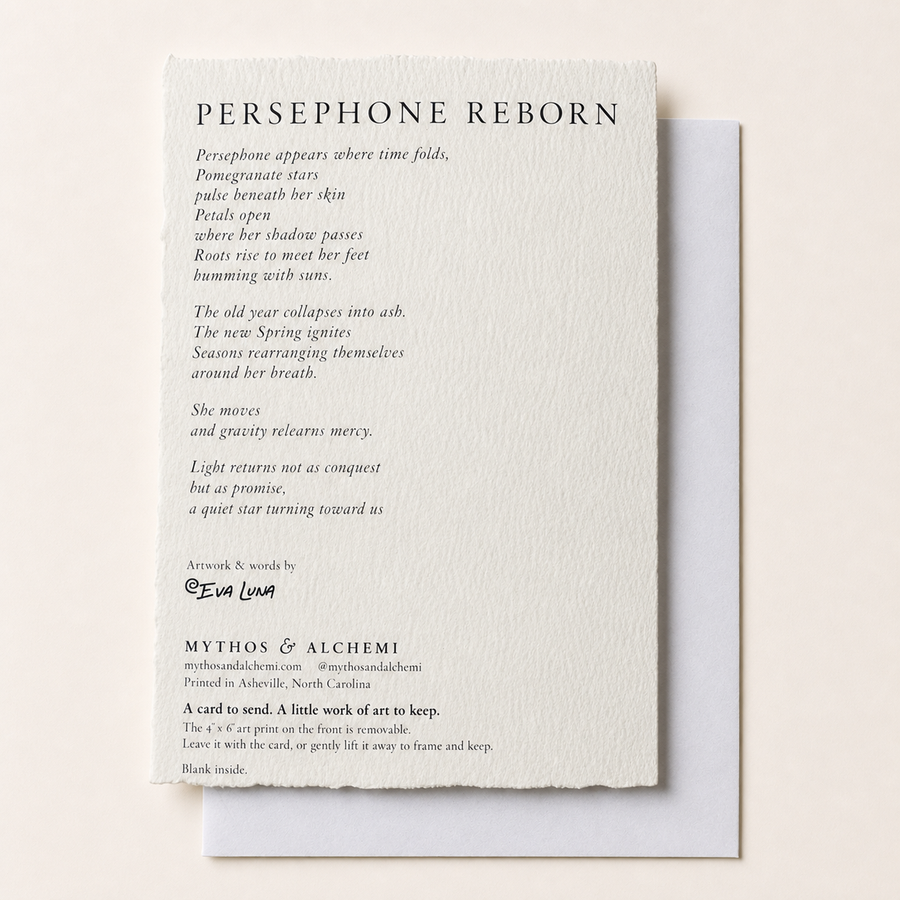Persephone Reborn Mythology Art Greeting Card – 5x7