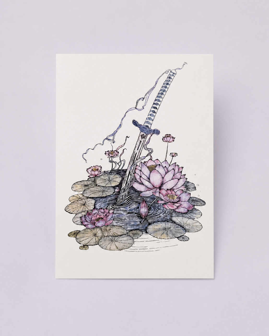 Sword of Serenity Art Print – Fantasy Art with Poetry