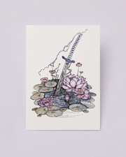 Sword of Serenity Art Print – Fantasy Art with Poetry