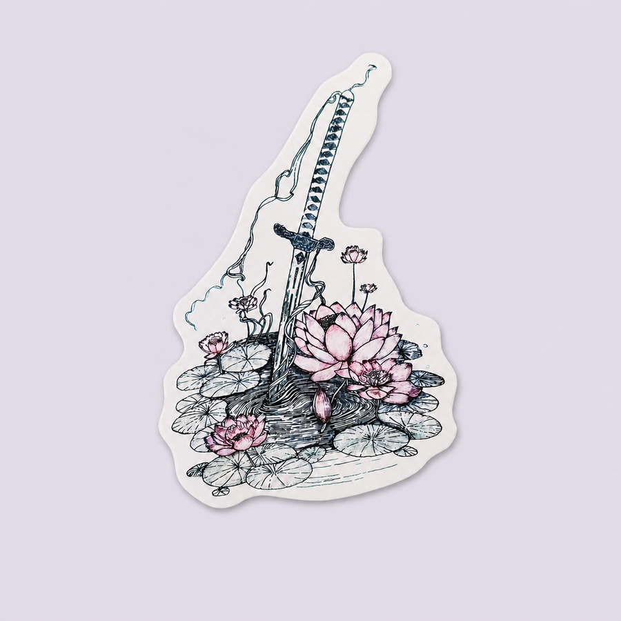 Sword of Serenity Sticker – 4" Waterproof Vinyl Decal