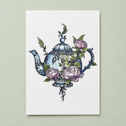 Tea for the Fae Art Print - Magical Teapot Archival Fairycore Art