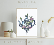 Tea for the Fae Art Print - Magical Teapot Archival Fairycore Art