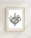 Tea for the Fae Art Print - Magical Teapot Archival Fairycore, 5x7