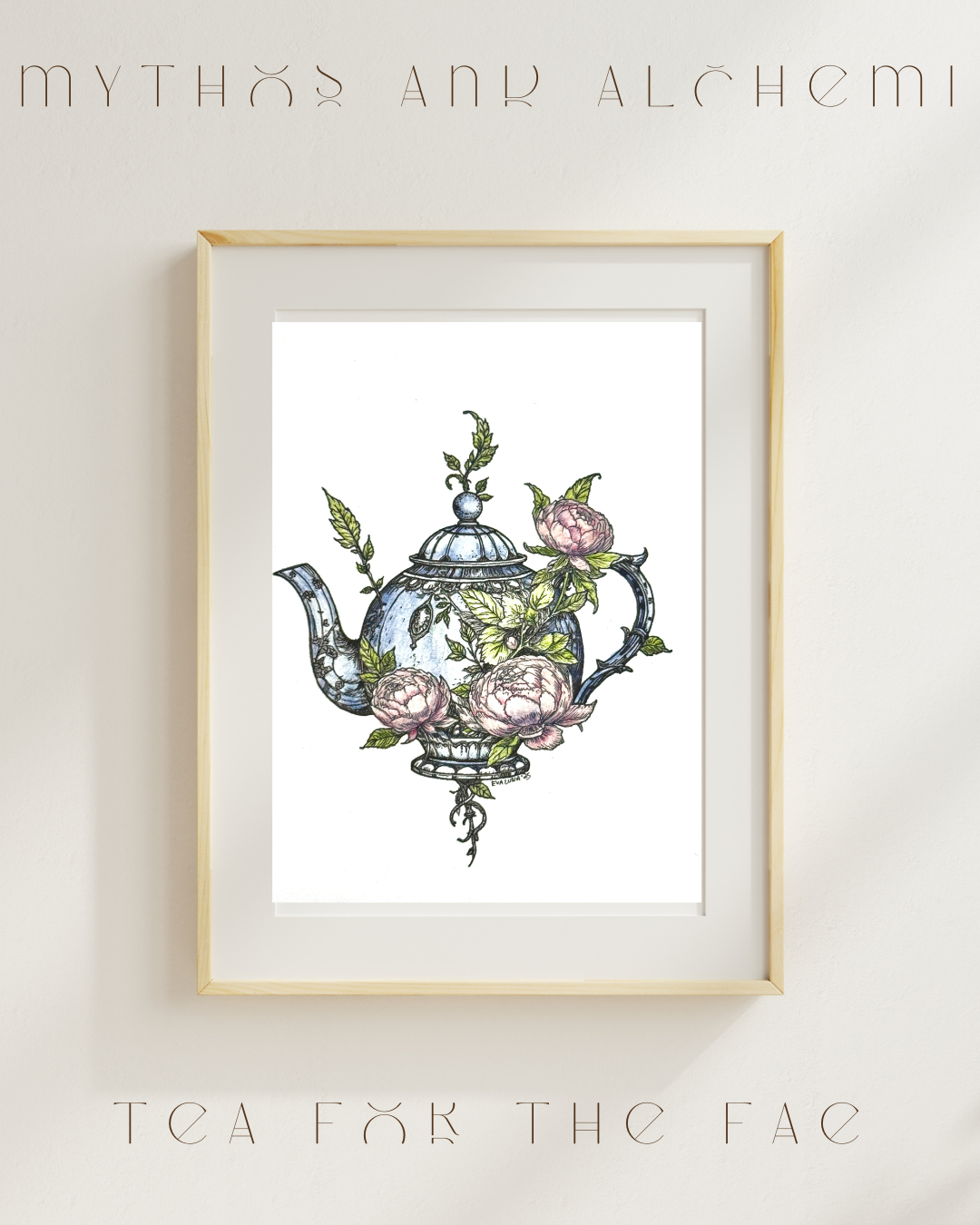 Tea for the Fae Art Print - Magical Teapot Archival Fairycore, 5x7