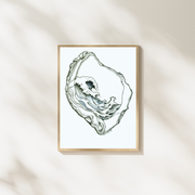 The Great Wave - Oyster Shell Art Print - Japanese Inspired Ocean Art