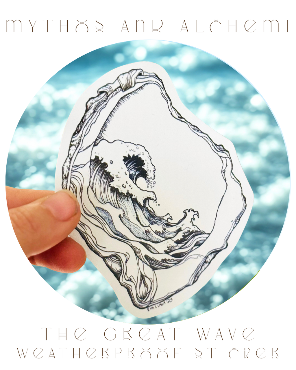 The Great Wave - Oyster Shell Art Print