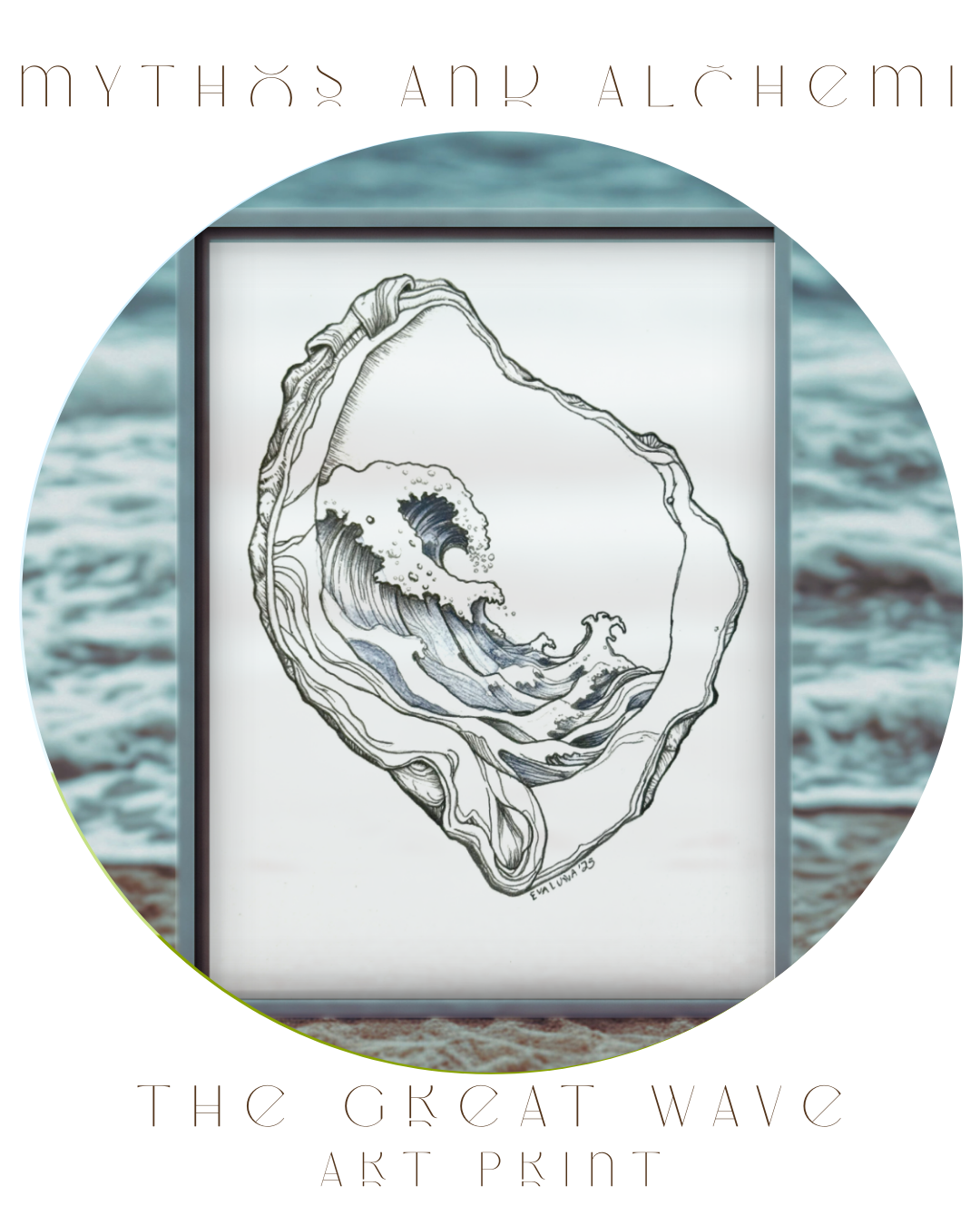 The Great Wave - Oyster Shell Art Print