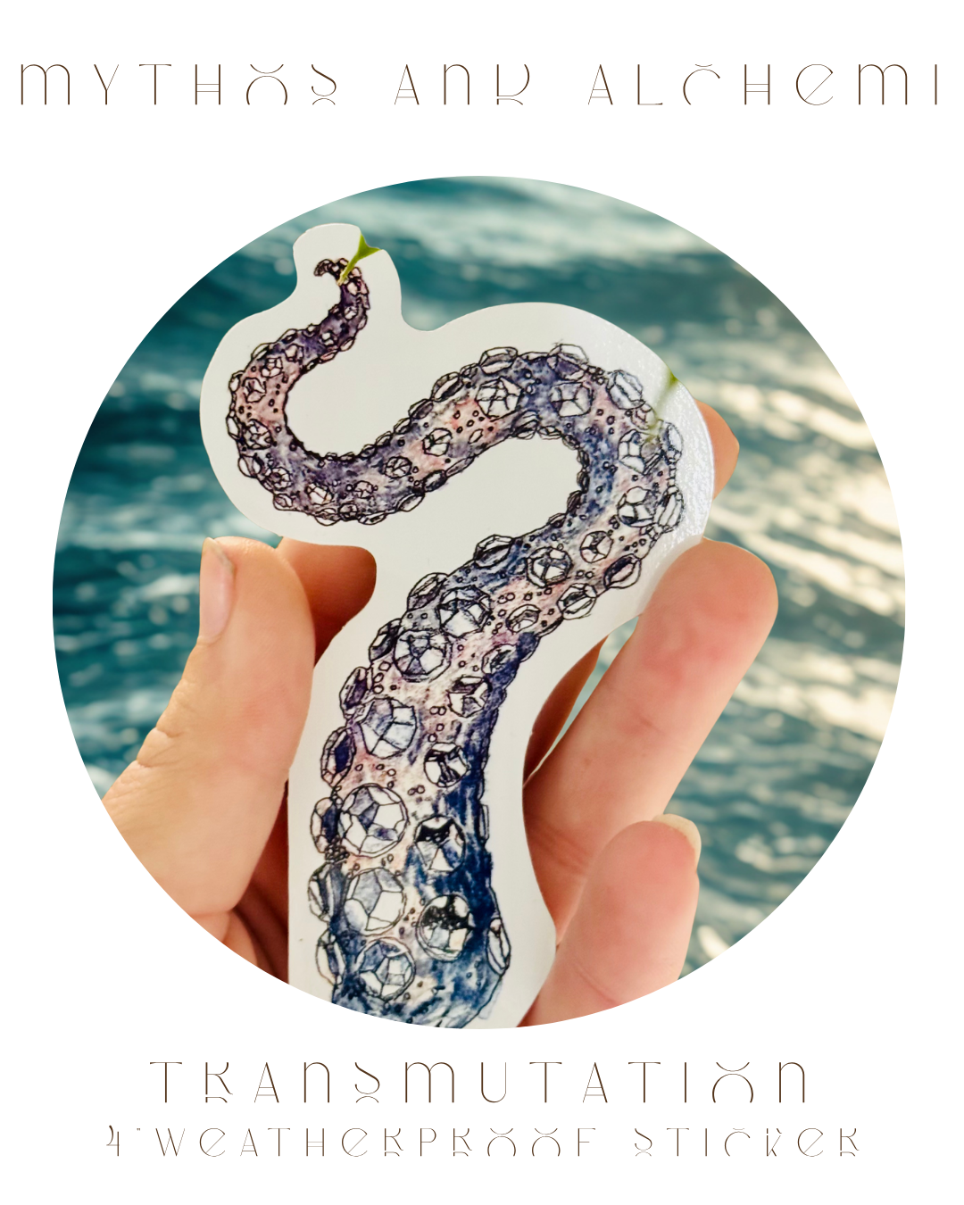 Transmutation - Octopus Tentacle Sticker - Weatherproof Vinyl Bumper Sticker, Laptop Sticker