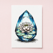 Within Stillness - Lotus Crystal Art Print - 5x7 Archival Yoga Meditation Print